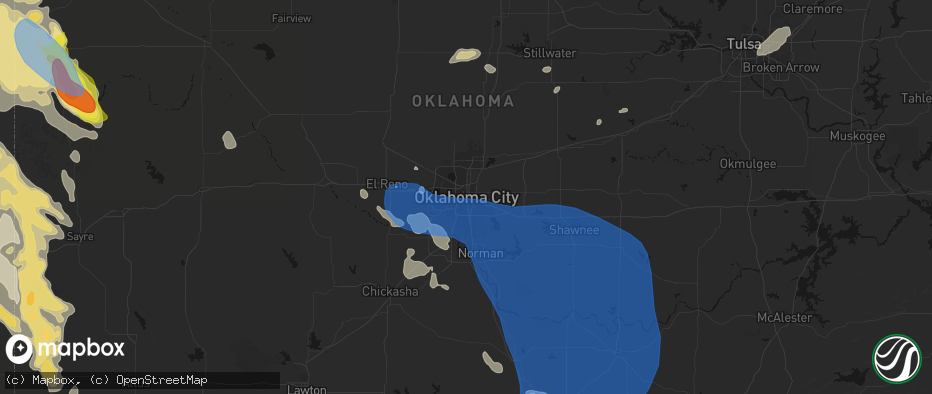 Hail map in Oklahoma City, OK on June 23, 2026