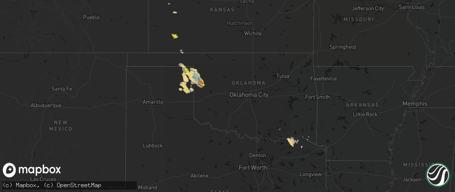 Hail map in Oklahoma on June 23, 2026