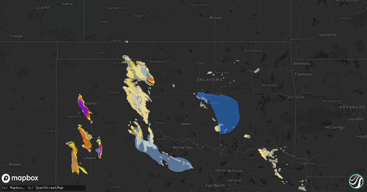 Hail map in Oklahoma on June 23, 2026