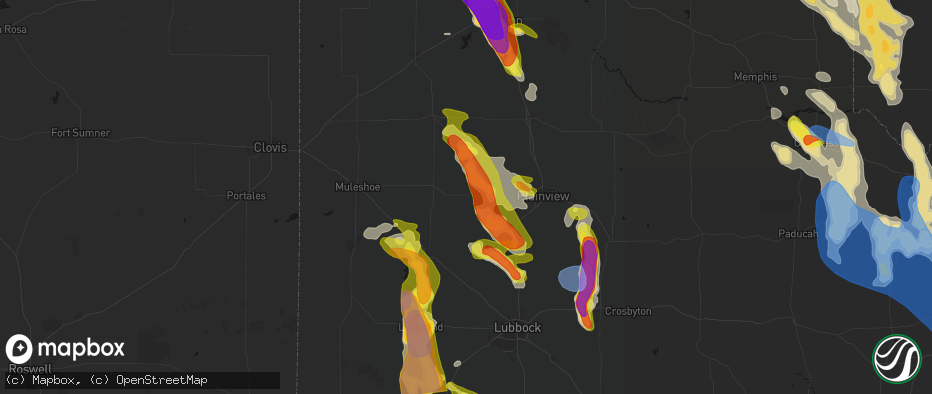 Hail map in Olton, TX on June 23, 2026