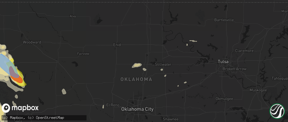 Hail map in Orlando, OK on June 23, 2026