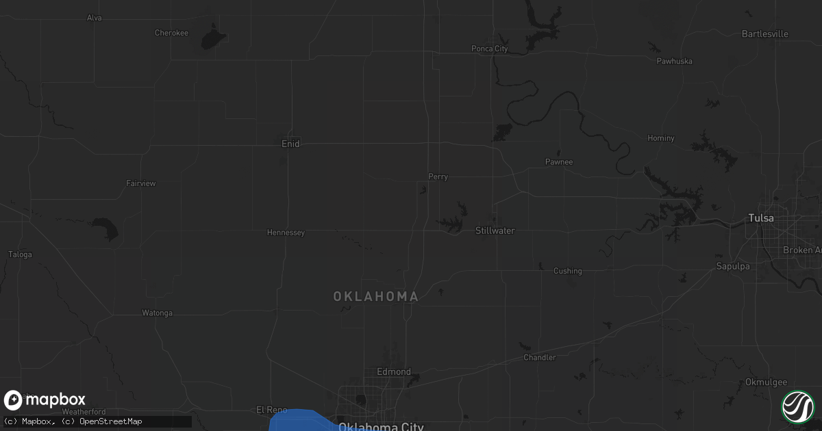 Hail map in Orlando, OK on June 23, 2026