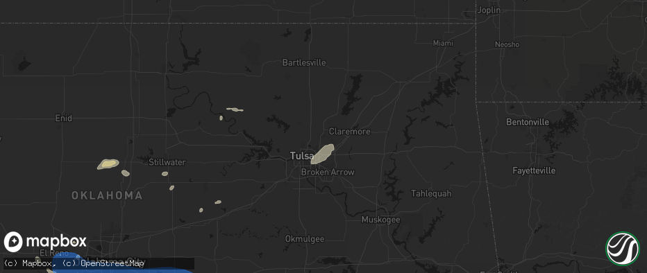 Hail map in Owasso, OK on June 23, 2026
