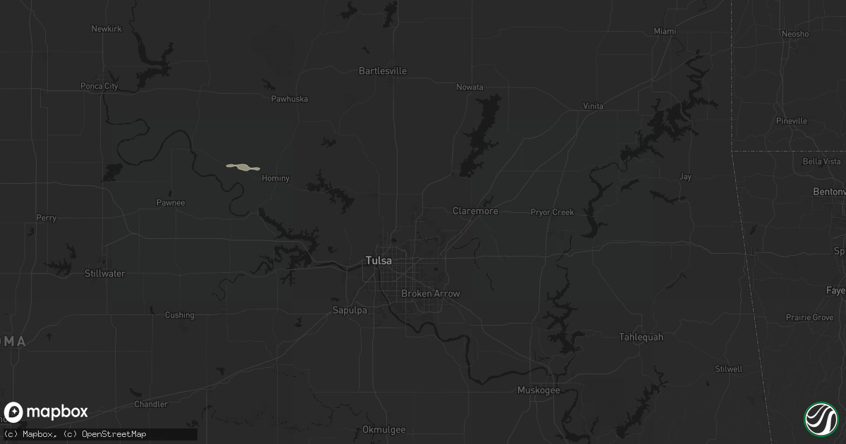 Hail map in Owasso, OK on June 23, 2026