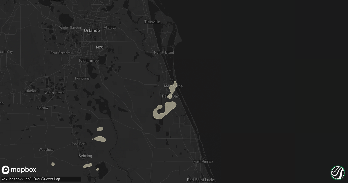 Hail map in Palm Bay, FL on June 23, 2026