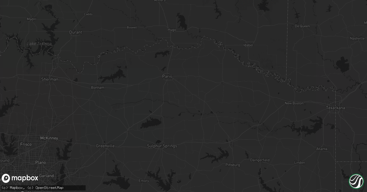 Hail map in Pattonville, TX on June 23, 2026