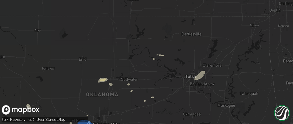 Hail map in Pawnee, OK on June 23, 2026