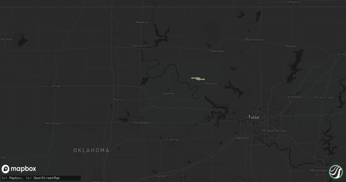 Hail map in Pawnee, OK on June 23, 2026