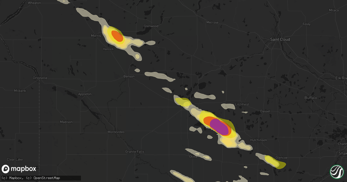 Hail map in Pennock, MN on June 23, 2026