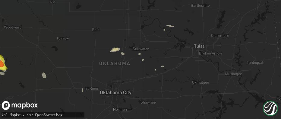 Hail map in Perkins, OK on June 23, 2026