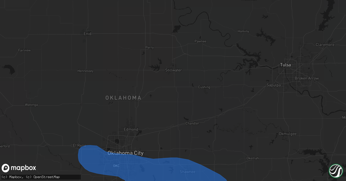 Hail map in Perkins, OK on June 23, 2026