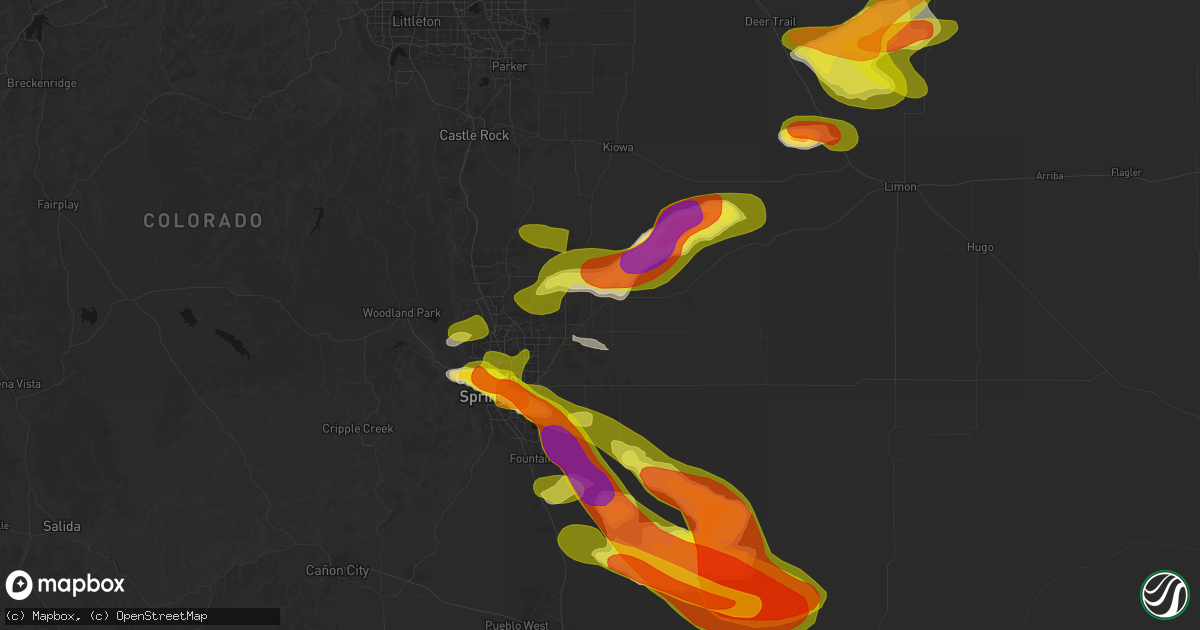 Hail map in Peyton, CO on June 23, 2026