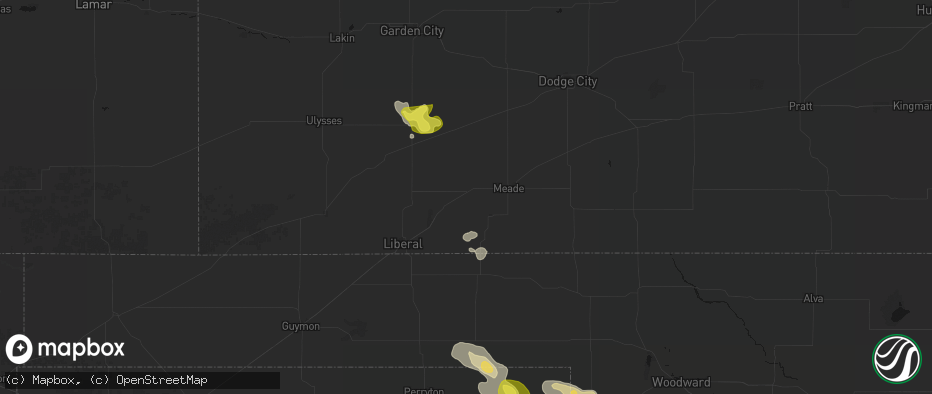 Hail map in Plains, KS on June 23, 2026