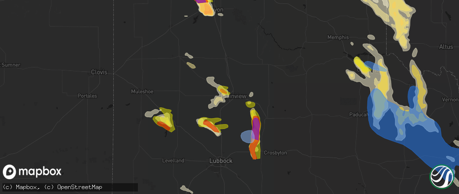 Hail map in Plainview, TX on June 23, 2026