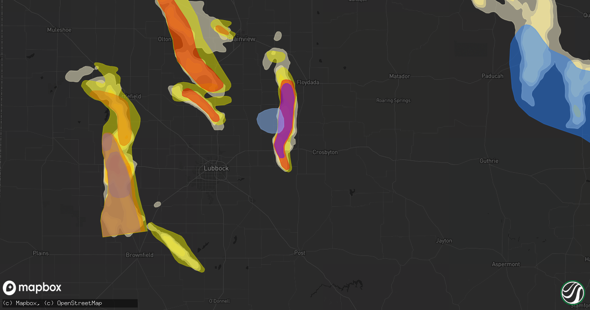 Hail map in Ralls, TX on June 23, 2026