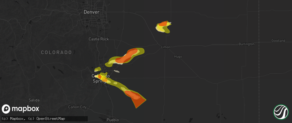 Hail map in Ramah, CO on June 23, 2026