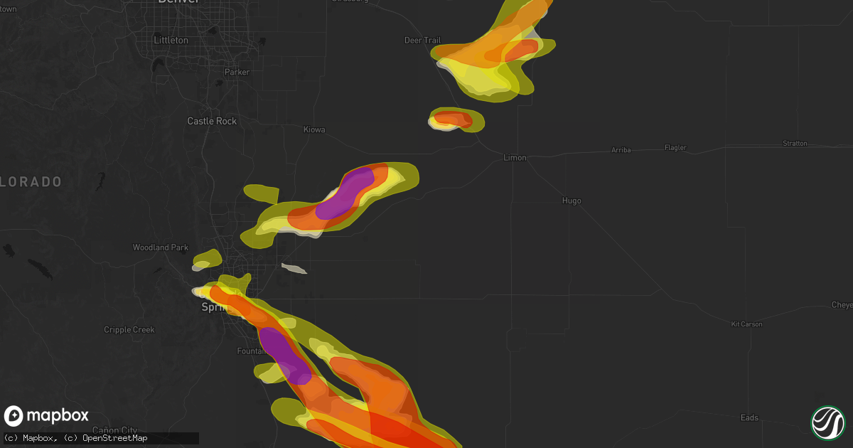 Hail map in Ramah, CO on June 23, 2026