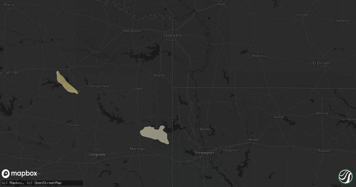Hail map in Rodessa, LA on June 23, 2026
