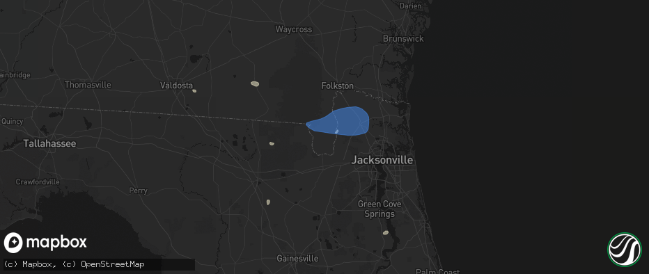 Hail map in Saint George, GA on June 23, 2026