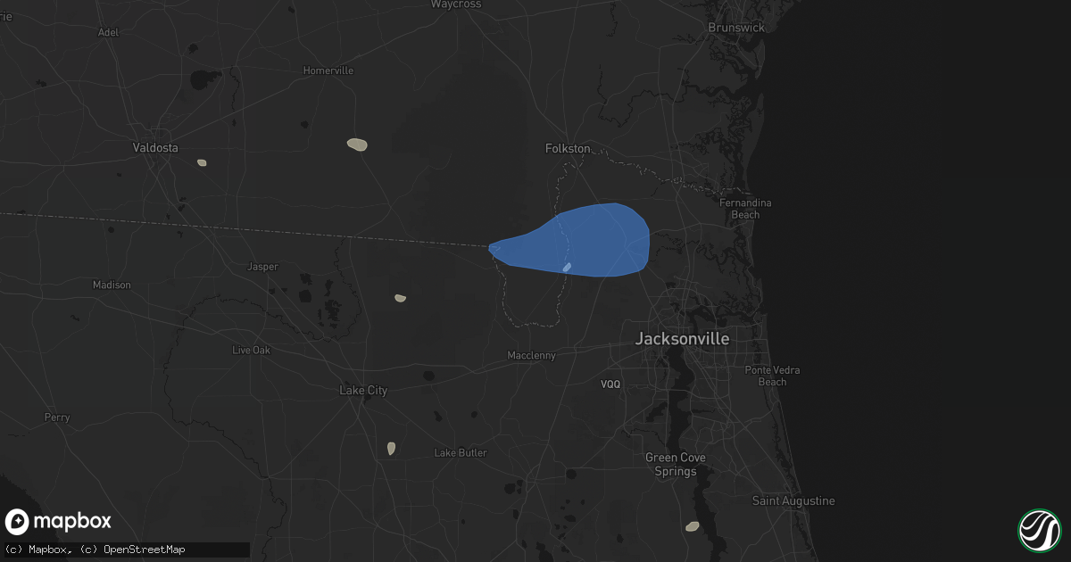 Hail map in Saint George, GA on June 23, 2026