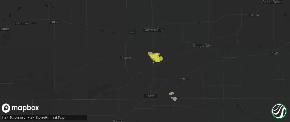 Hail map in Satanta, KS on June 23, 2026