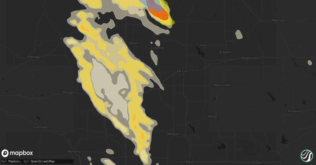 Hail map in Sayre, OK on June 23, 2026