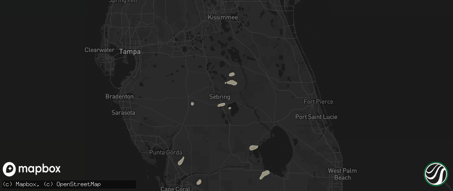 Hail map in Sebring, FL on June 23, 2026