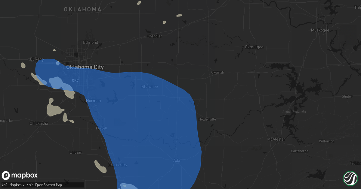 Hail map in Seminole, OK on June 23, 2026