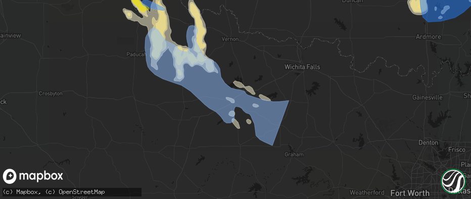 Hail map in Seymour, TX on June 23, 2026