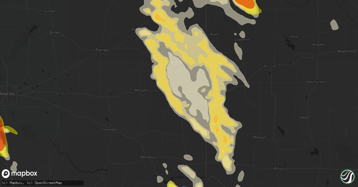 Hail map in Shamrock, TX on June 23, 2026