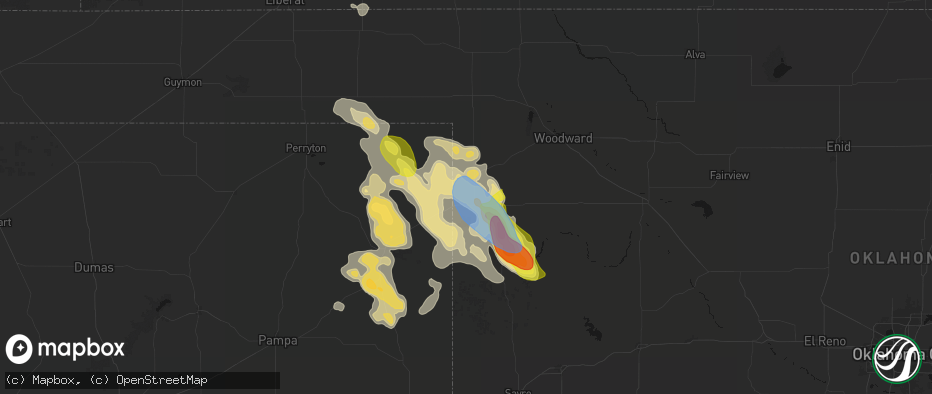 Hail map in Shattuck, OK on June 23, 2026