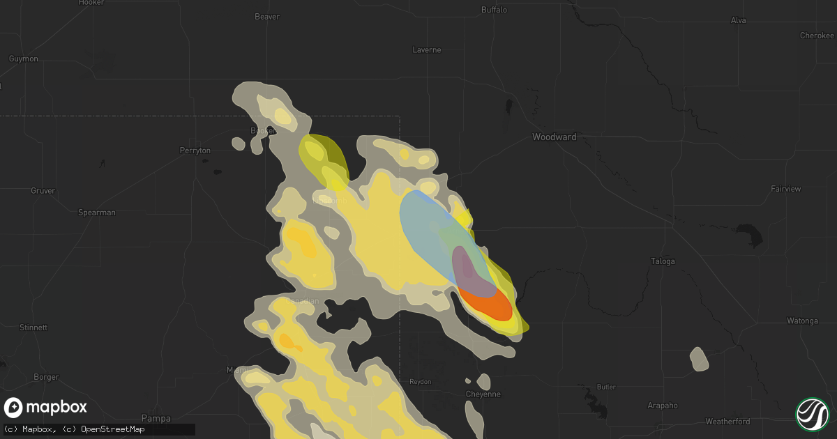 Hail map in Shattuck, OK on June 23, 2026