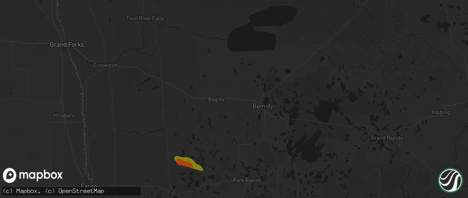 Hail map in Shevlin, MN on June 23, 2026