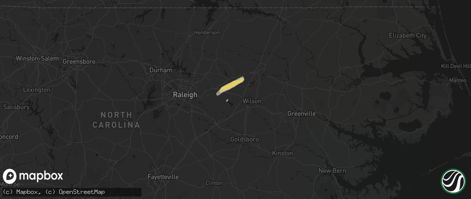Hail map in Sims, NC on June 23, 2026
