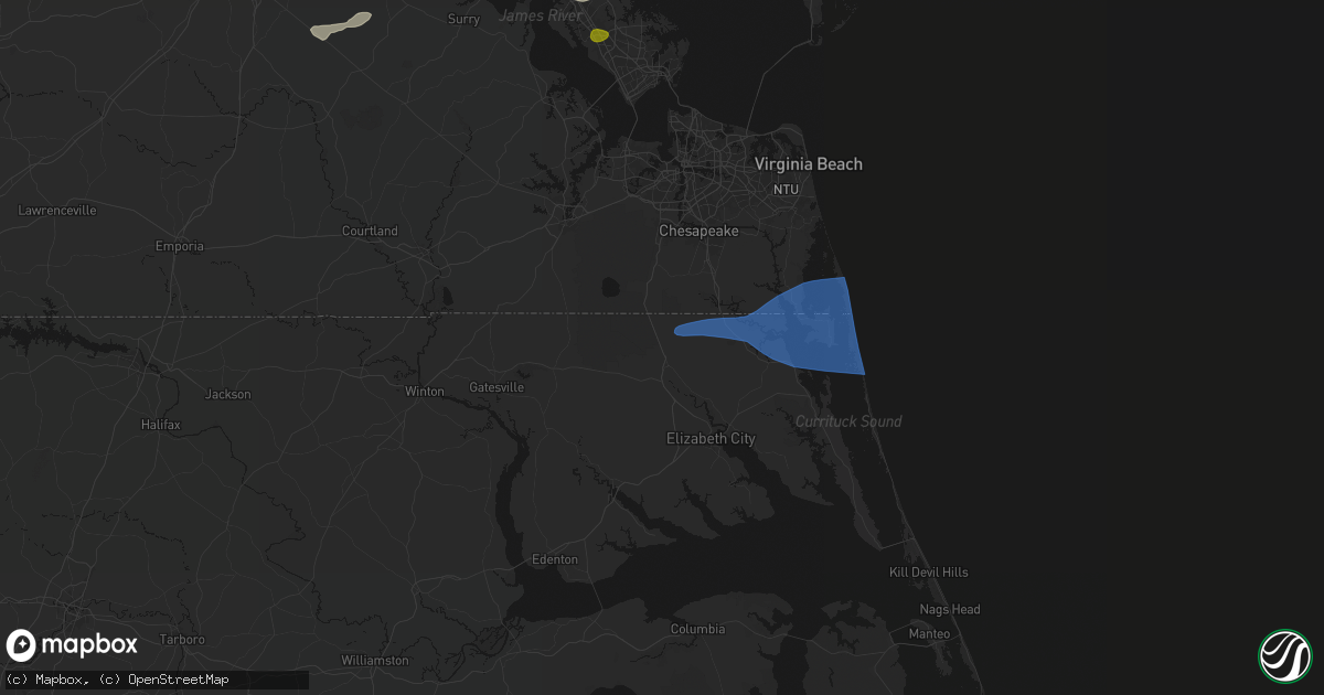 Hail map in South Mills, NC on June 23, 2026