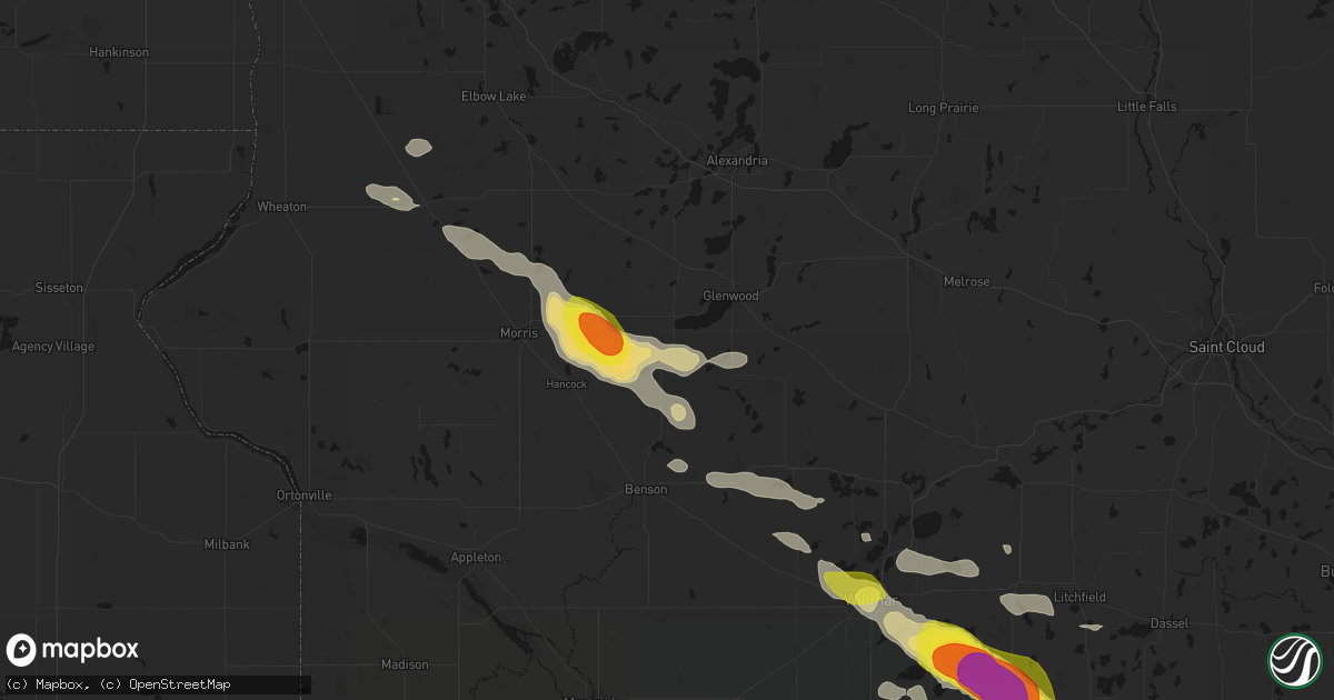 Hail map in Starbuck, MN on June 23, 2026