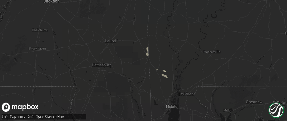 Hail map in State Line, MS on June 23, 2026
