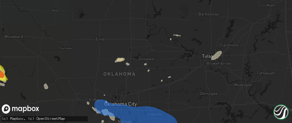 Hail map in Stillwater, OK on June 23, 2026