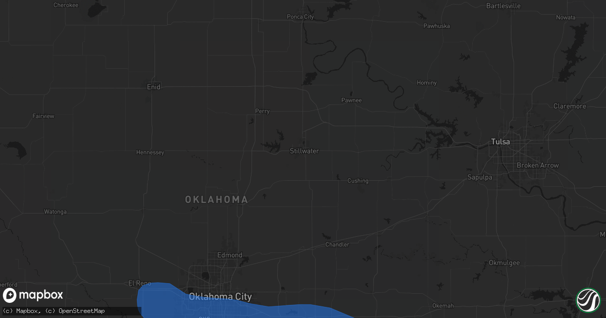 Hail map in Stillwater, OK on June 23, 2026