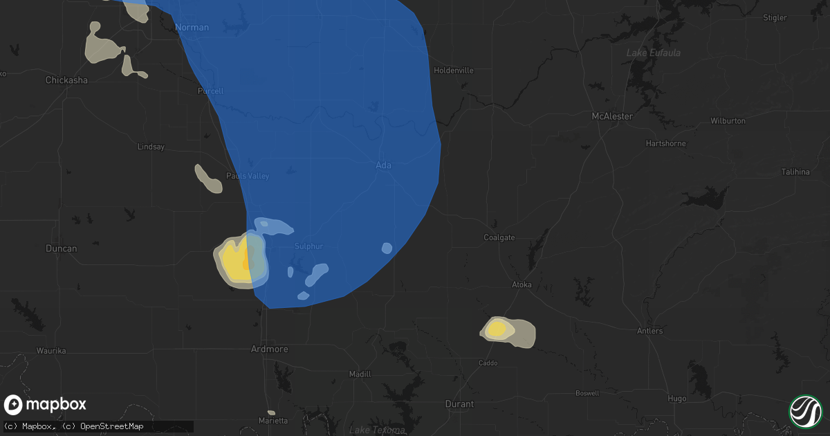 Hail map in Stonewall, OK on June 23, 2026