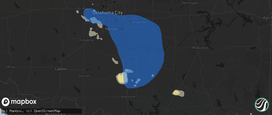 Hail map in Stratford, OK on June 23, 2026