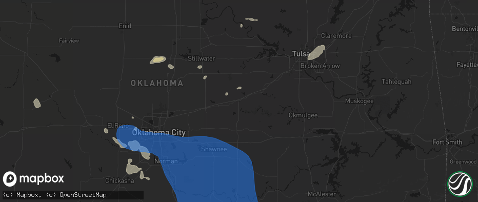 Hail map in Stroud, OK on June 23, 2026