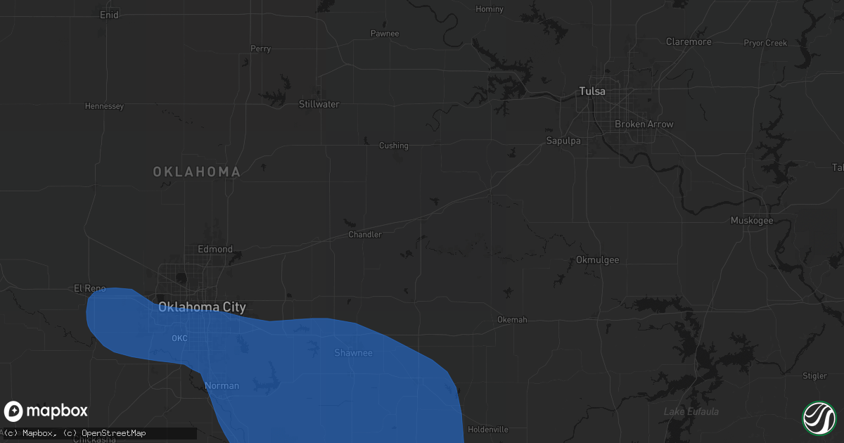 Hail map in Stroud, OK on June 23, 2026