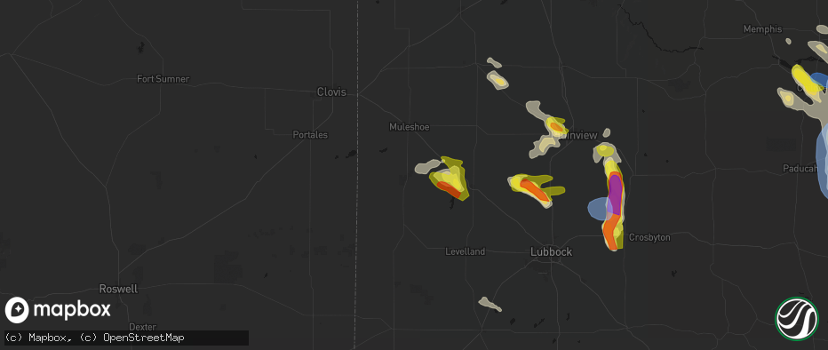 Hail map in Sudan, TX on June 23, 2026