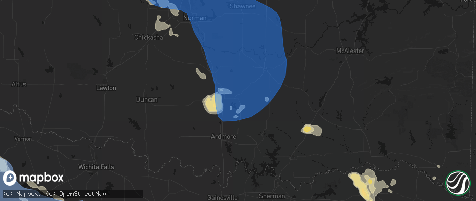 Hail map in Sulphur, OK on June 23, 2026