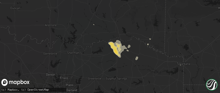 Hail map in Sumner, TX on June 23, 2026