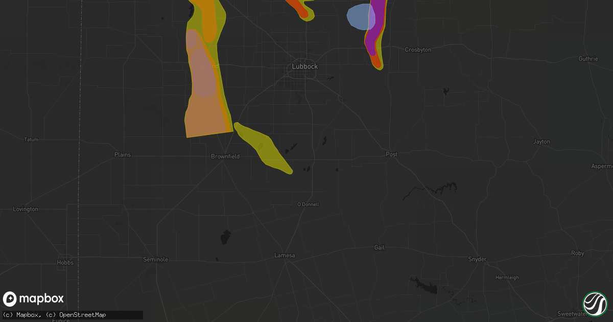 Hail map in Tahoka, TX on June 23, 2026
