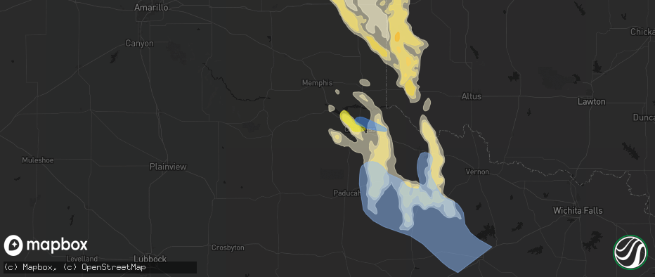 Hail map in Tell, TX on June 23, 2026
