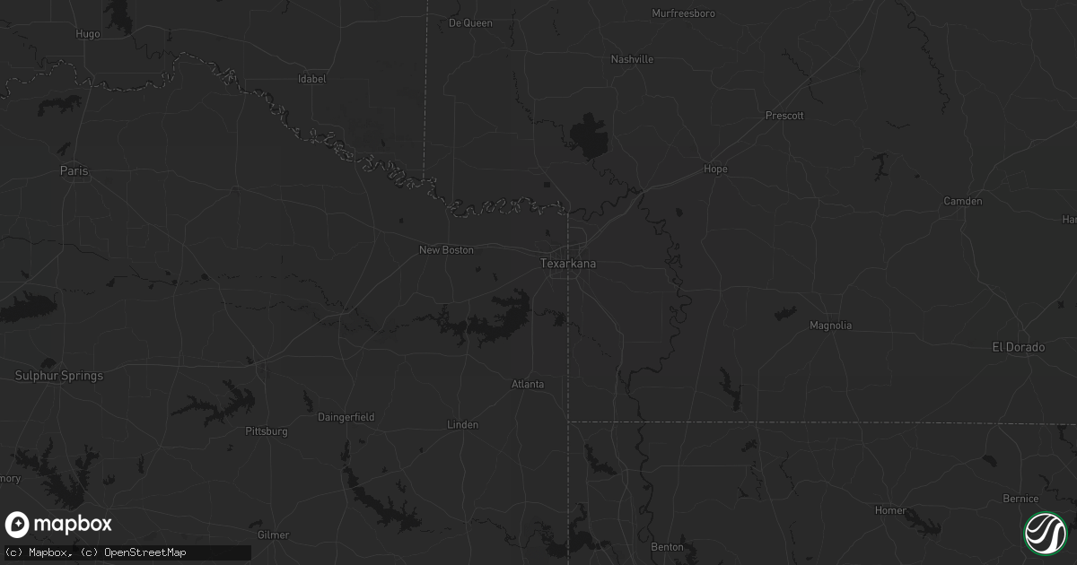 Hail map in Texarkana, TX on June 23, 2026