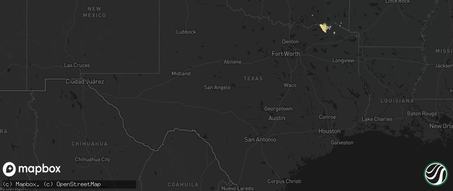 Hail map in Texas on June 23, 2026